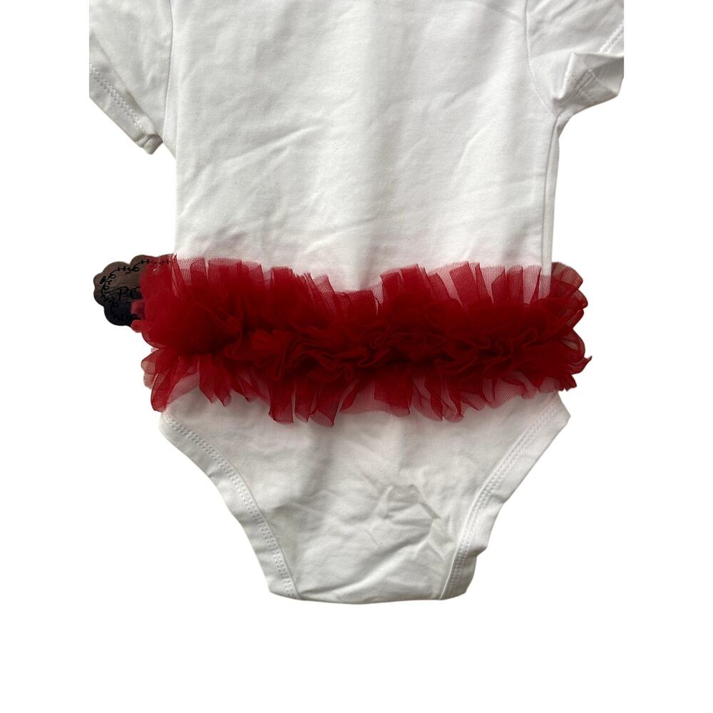 Popatu Santa Baby One Piece Tutus Crew Neck Short Sleeves White Red 18 Mos NWT - Picture 6 of 8